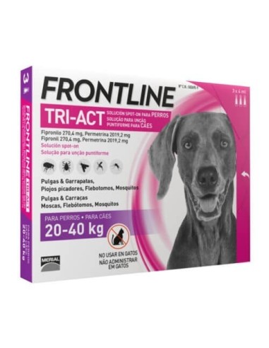 Frontline Tri-Act Pipetas para perros  20-40 kg 3 pipetas