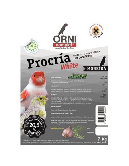 Les Pâtes blanches morbide PROCRÍA BLANC ORNICOMPLET 4 KG