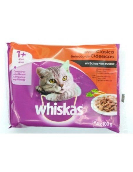 WET food WHISKAS CLASSIC SELECTION pour chats à partir de 1 an, 4 x 100 gr WHISKAS - 1