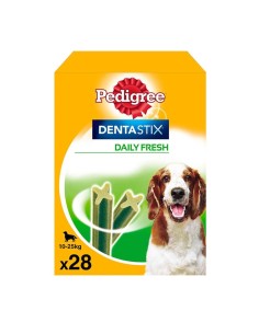 cuidado dental DENTASTIX PEDIGREE DAILY FRESH para perros de 10 a 25 kg, pack 4 bolsas x 7 piezas PEDIGREE - 1