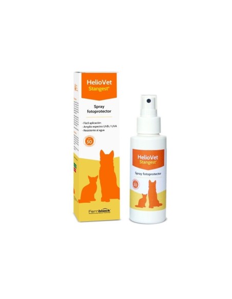 protector solar para perros y gatos HELIOVET SPRAY 80 ML FPS50 + Laboratorio Stangest - 1