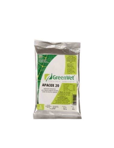 supplément APACOX 20 GREENVET naturel contre les cocidiums, en poudre 100 gr GREENVET - 1