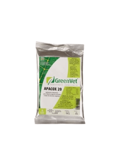 supplément APACOX 20 GREENVET naturel contre les cocidiums, en poudre 100 gr GREENVET - 1