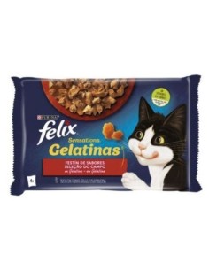 PURINA FELIX Sensations Gelatinas Selección de Carnes 4x85g