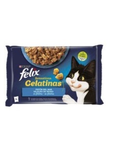 PURINA FELIX Sensations Gelatinas Selección de mar 4x85g