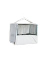 Housse de cage en tissu blanc avec grille