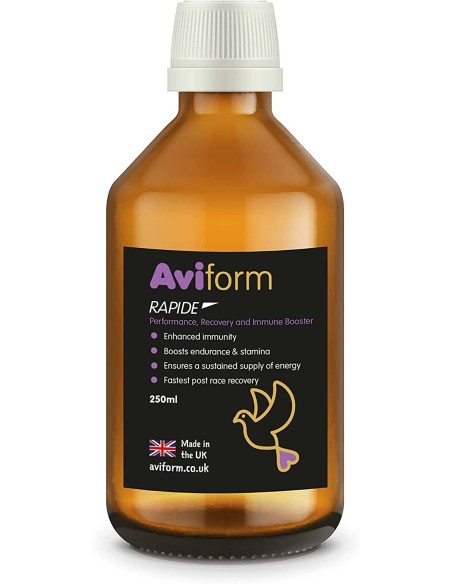 Aviform Rapide 250ml. Recuperador y energético de alta competición. Para Palomas