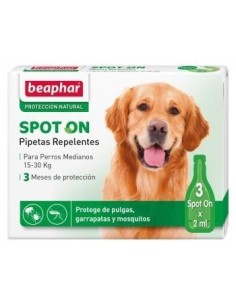 pipetas repelentes BEAPHAR para perros de raza media, 3 x 2 ml