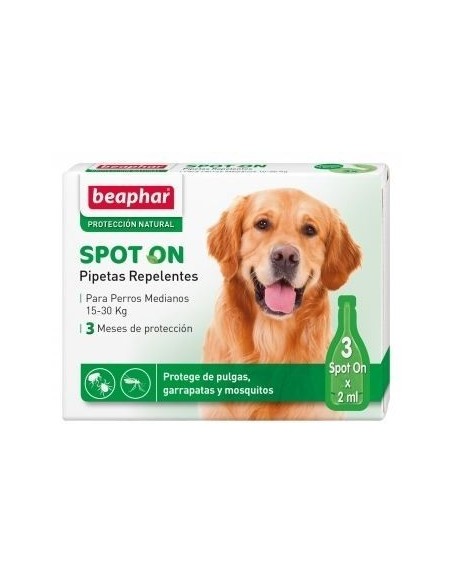 Pipettes répulsives BEAPHAR pour chiens de race moyenne, 3 x 2 ml