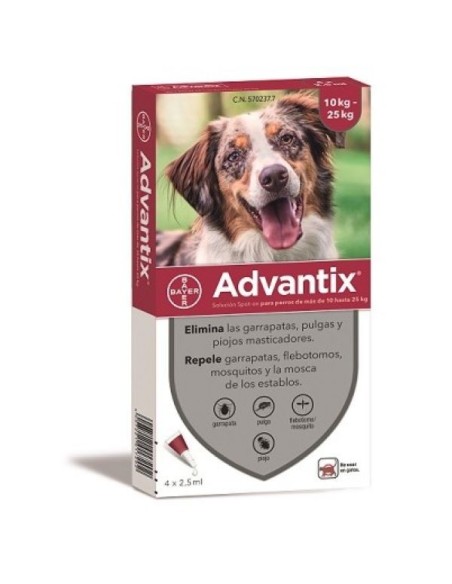 ADVANTIX 4 X 2.5 ML 10-25 KG 4 PIPETERS