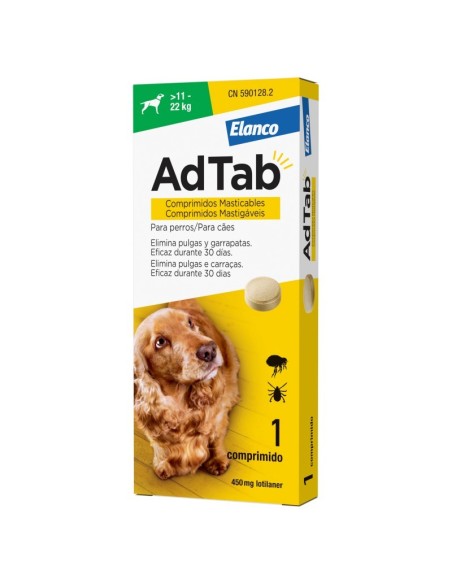 ADTAB 450 MG PERROS (11-22 KG) 1 COMP MASTICABLE VERDE