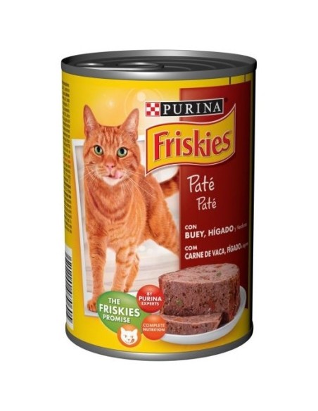 Pack Ahorro 24 Latas Friskies Gato Adulto Con Buey e Hígado En Paté 400 gr