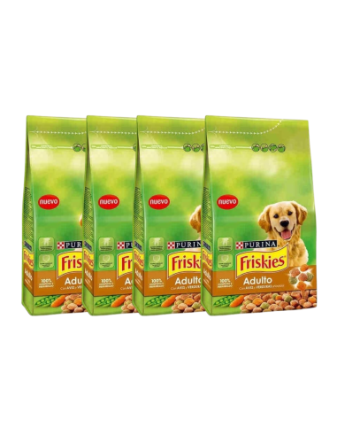 Pack 4 FRISKIES con ave y verduras bolsa 3 kg