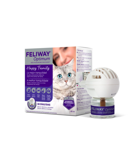 Antiestres para gatos FELIWAY OPTIMUM difusor + recambio 48 ml