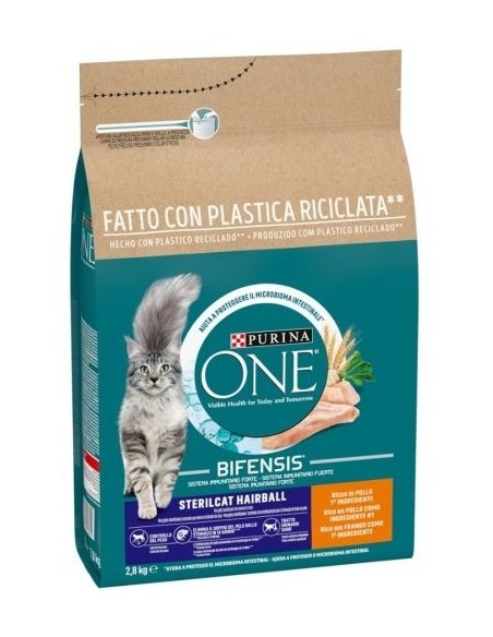 Pienso para gato PURINA ONE Bifensis Pelaje y Bolas de Pelo Pavo y Cereales, 1.5 kg