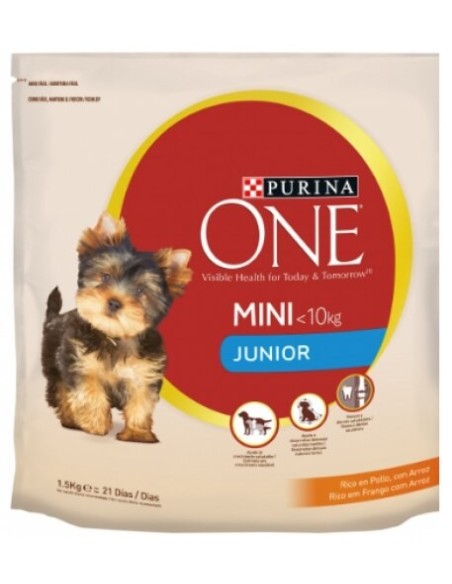 Pienso PURINA ONE Perro Junior Mini, Pollo y Arroz 1.5 kg