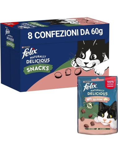 PURINA® FELIX® Naturally Delicious Salmón 50 gr x 8