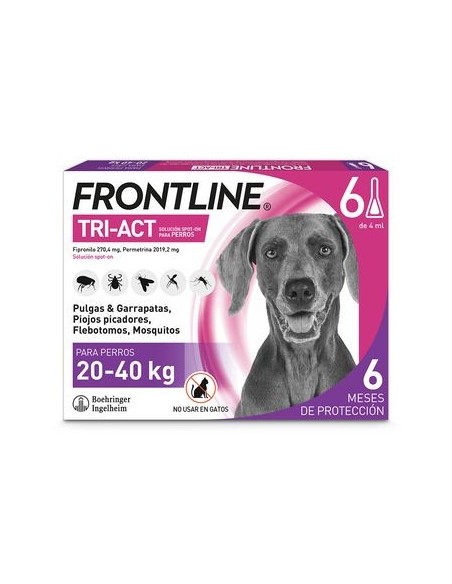 Pipetas FRONTLINE tri act perros de 20-40 kg 6 uds