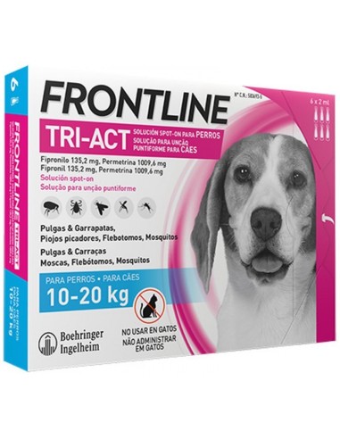 Pipetas antiparasitarias FRONTLINE TRI ACT perros de 10 -20 kg 6 uds