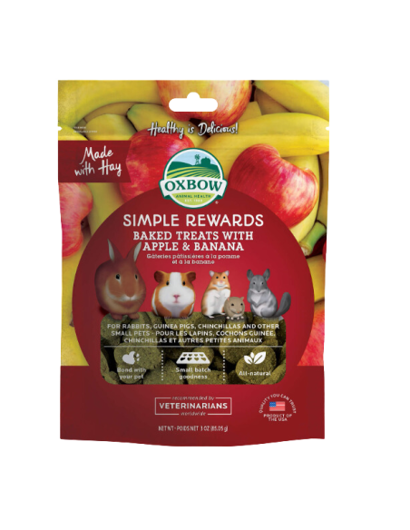 Golosinas Horneadas con Manzana y Plátano para Roedores - Oxbow Essentials 85g