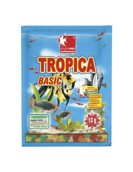 Comida para Peces Tropicales DAJANA Tropica Basic Sobre 13gr