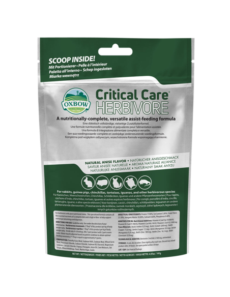 Oxbow Critical Care para Herbívoros - Sabor Anís - 141g