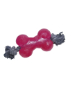 Juguete para Perro KONG Hueso TPR con Cuerda 9 cm Talla S Rosa