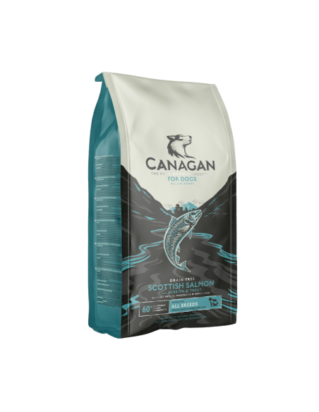 Canagan Perro Salmón Escocés de 2kg: Alimento Sin Cereales para Perros Adultos con Pescado - CPA