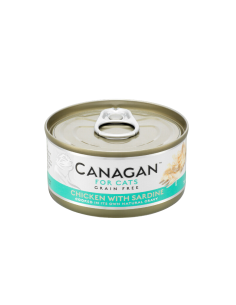 Canagan Lata para Gatos de Pollo con Sardinas 12 x 75g: Comida Húmeda Natural y Sabrosa - CPA