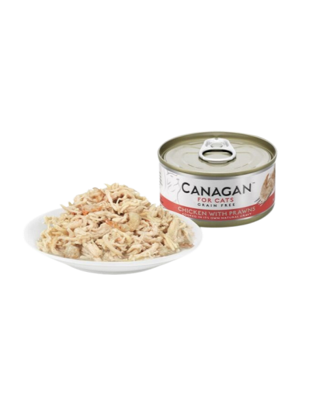 Canagan Lata para Gatos de Pollo con Gambas 12 x 75g: Comida Húmeda Natural y Sabrosa - CPA