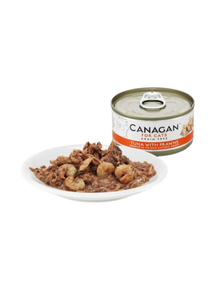 Canagan Lata para Gatos de Atún con Gambas 12  x 75g: Comida Húmeda Natural y Sabrosa - CPA