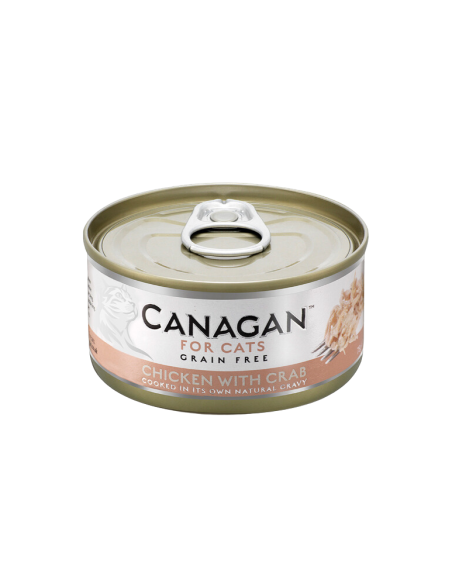 Canagan Lata para Gatos de Pollo con cangrejo 12 x 75g: Comida Húmeda Natural y Sabrosa - CPA