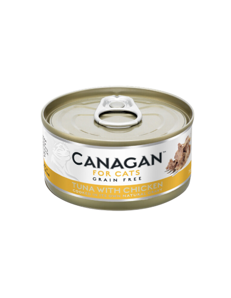 Canagan Lata para Gatos de Atún con Pollo 12 x 75g: Comida Húmeda Natural y Sabrosa - CPA